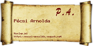 Pécsi Arnolda névjegykártya