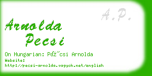 arnolda pecsi business card